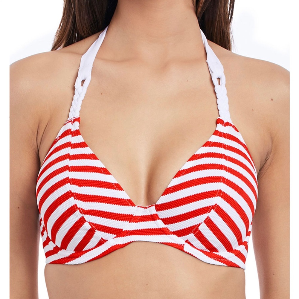 NWT | Freya | 32G | Drift Away Bikini Top | Red & White |